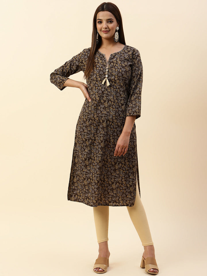 Floral Printed Cotton Kurta