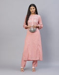 Yoke Embroidered Kurti Pant Set