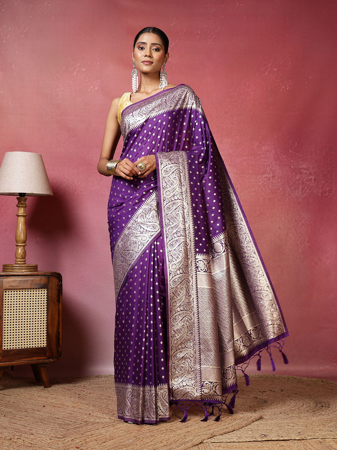 Zari Jaal Art Silk Woven Saree