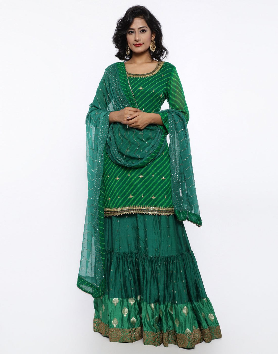 MBZ Meena Bazaar-Red Georgette Stitched Laacha