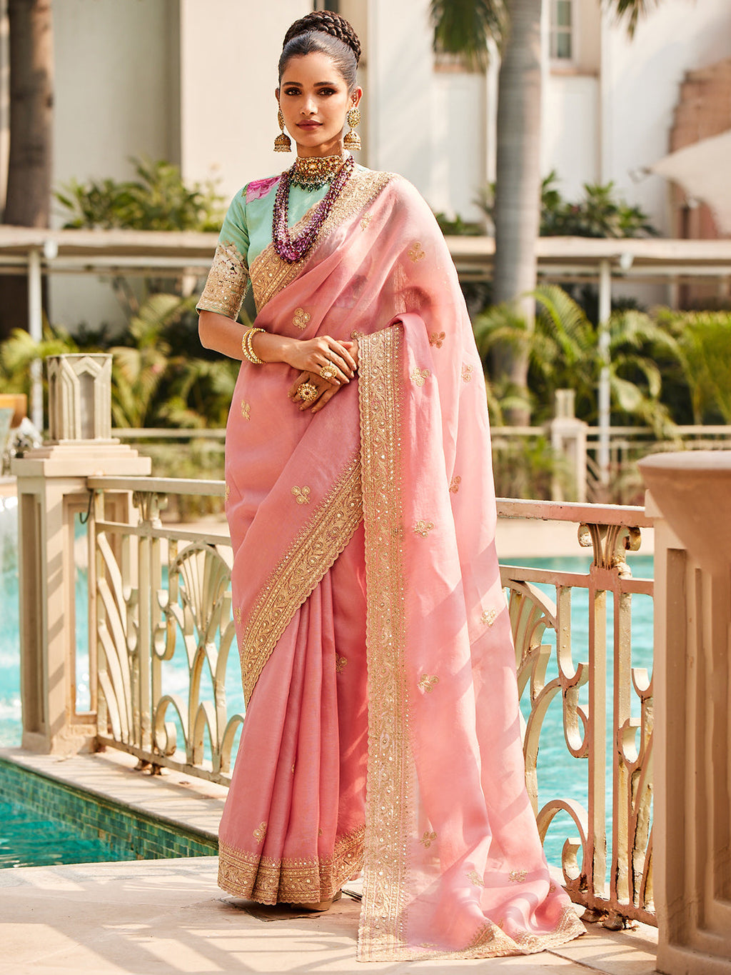 Organza Embroidery Saree