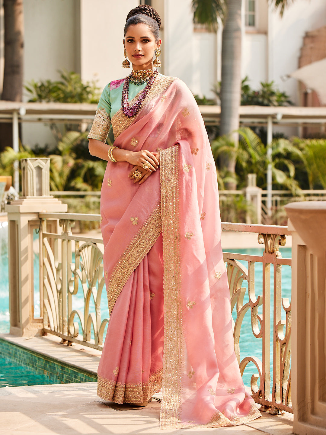 Organza Embroidery Saree
