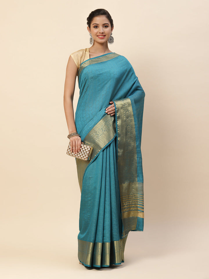 Plain Zari Border Art Handloom Woven Saree