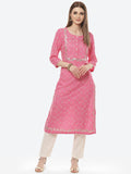 Printed Gota Work Cotton Muslin Kurti