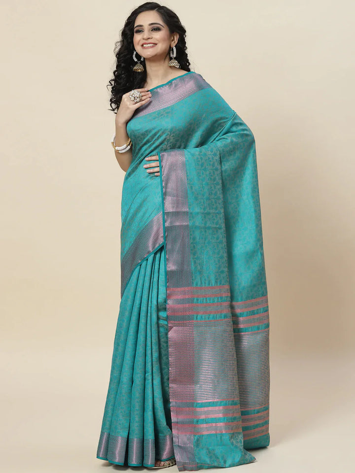 Plain Zari Border Handloom Woven Saree