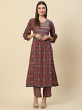 Printed Cotton Kurta With Pants