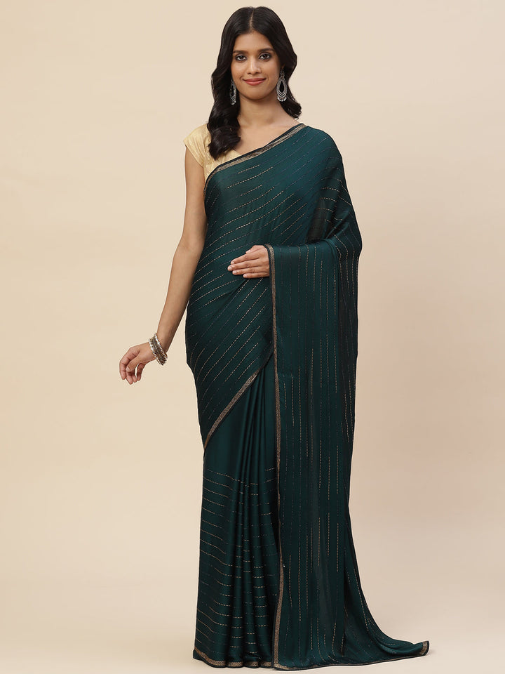 Stone Embroidered Chiffon Saree