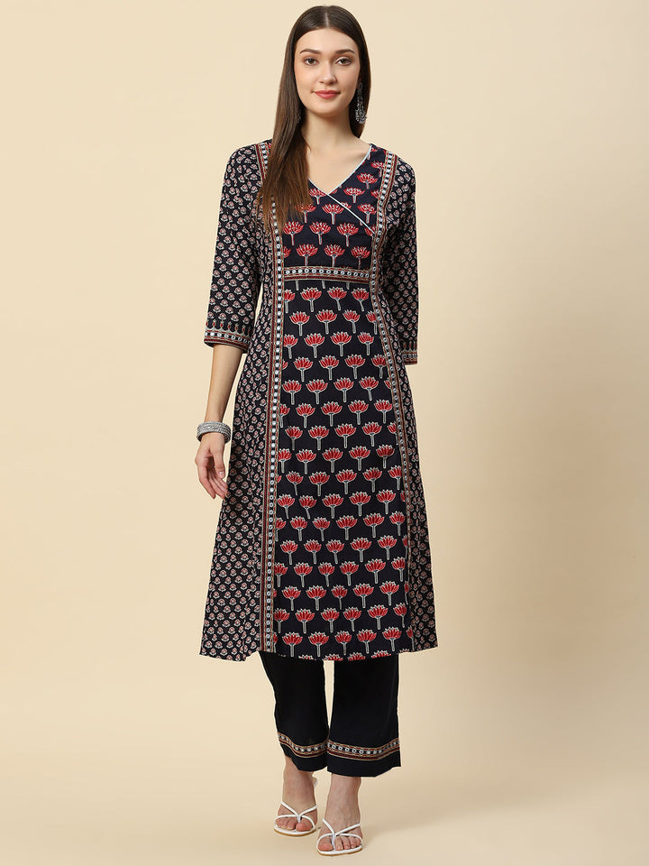 Printed Cotton Kurta With Pants