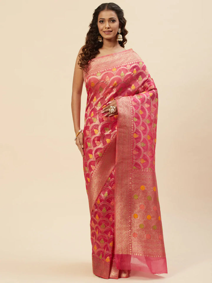 Zari Jaal Handloom Woven Saree
