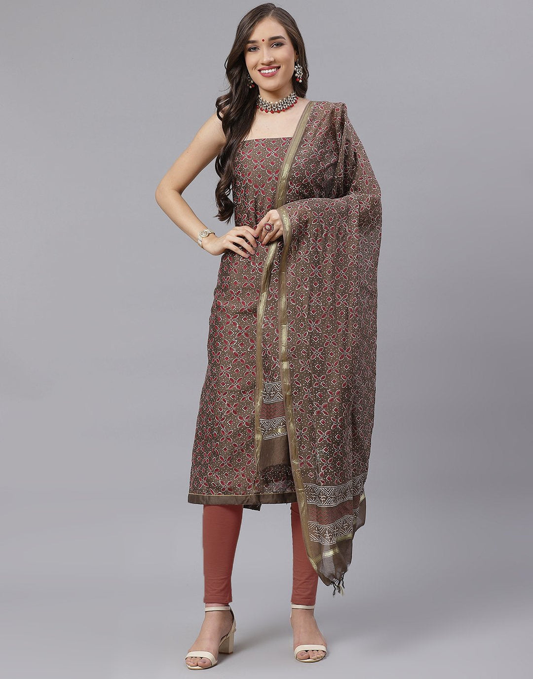 Chanderi Printed Suit Piece