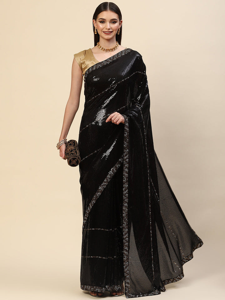 Sequin Embroidered Georgette Saree