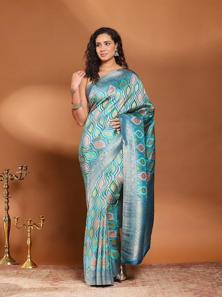 Zari Jaal Woven Satin Saree