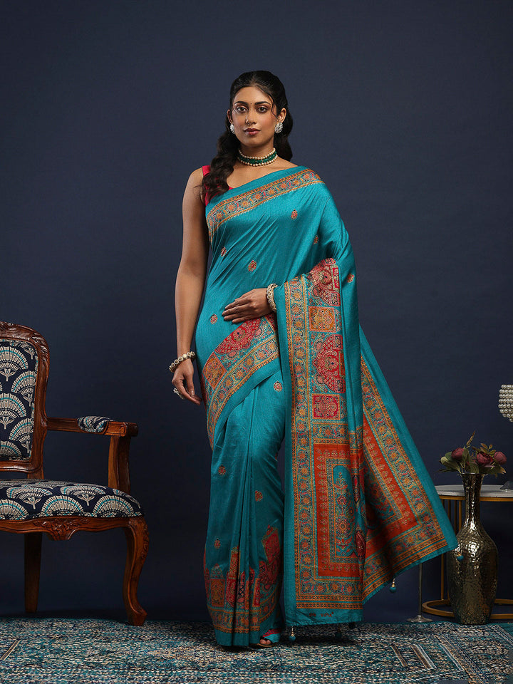 Digital Printed Art Silk Saree