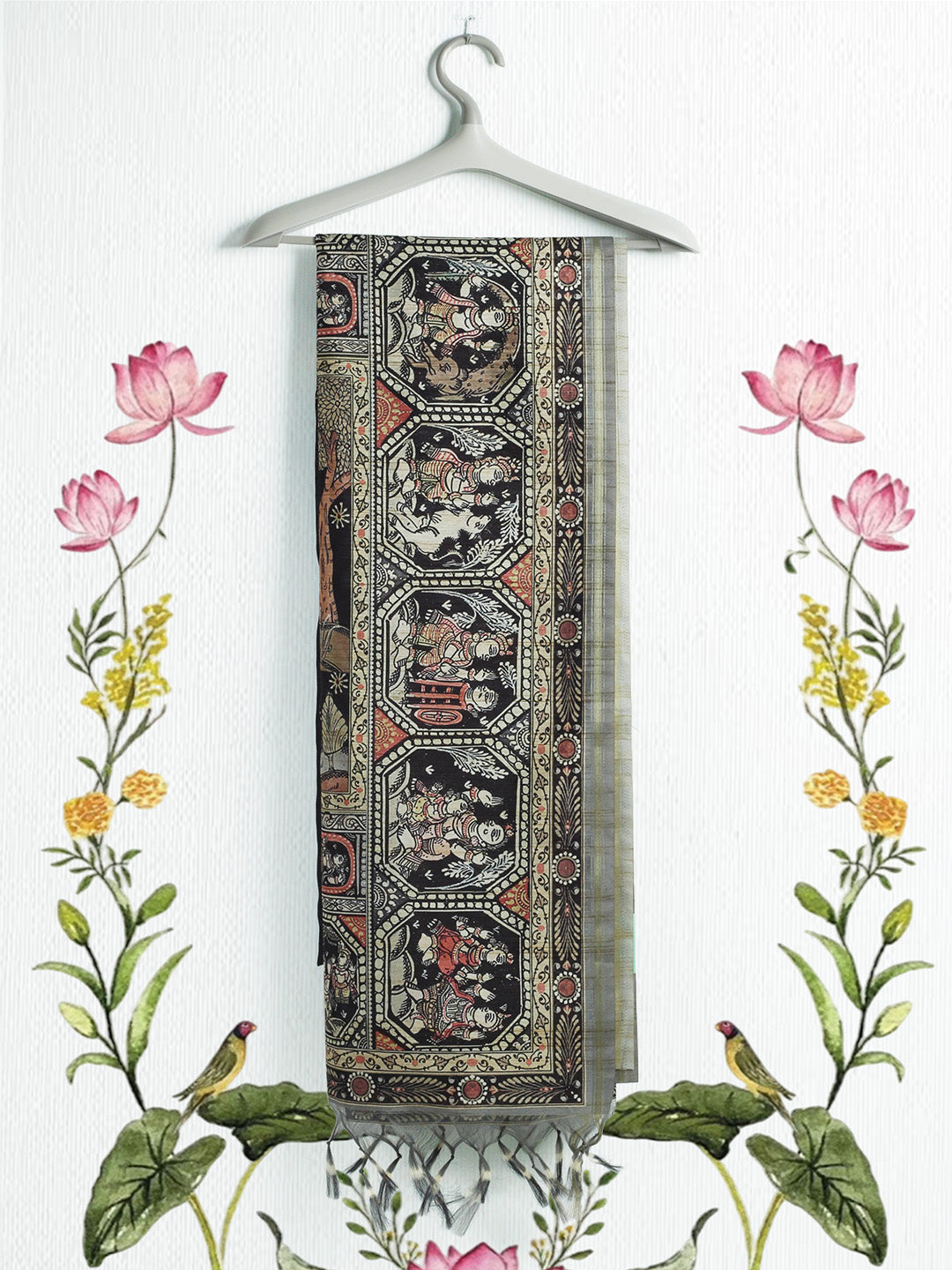 Printed Tussar Saree