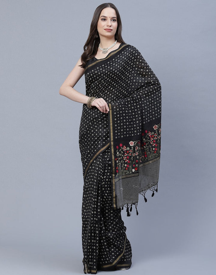 Printed Cotton Chanderi Saree