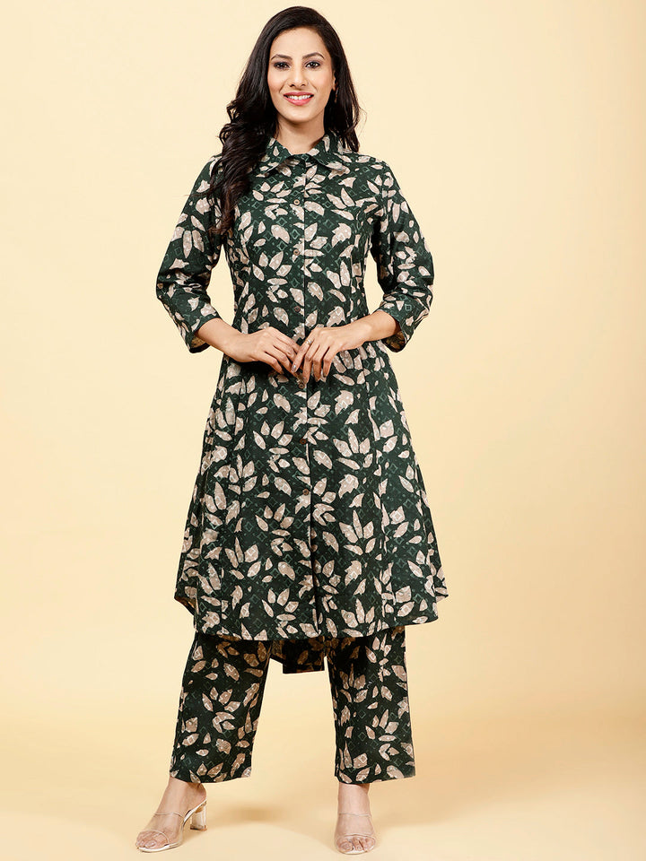 Printed Cotton Kurta With Pants