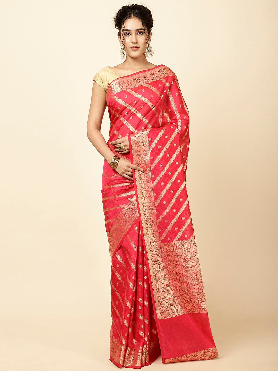 Zari Jaal Woven Cotton Saree