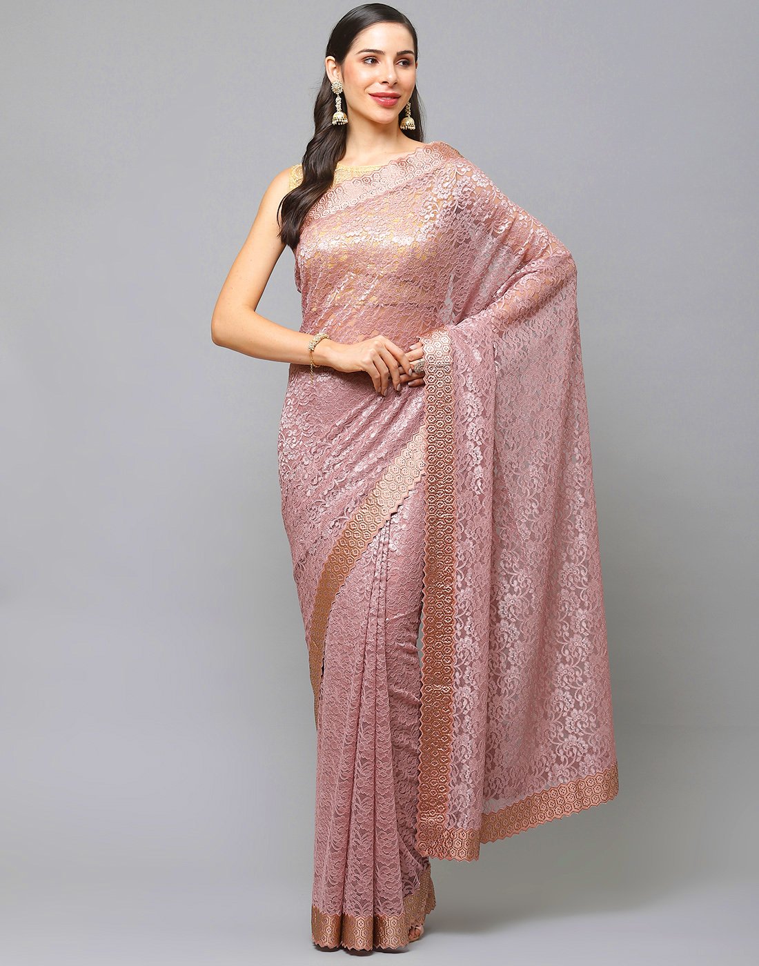 Embroidery Mauve Saree