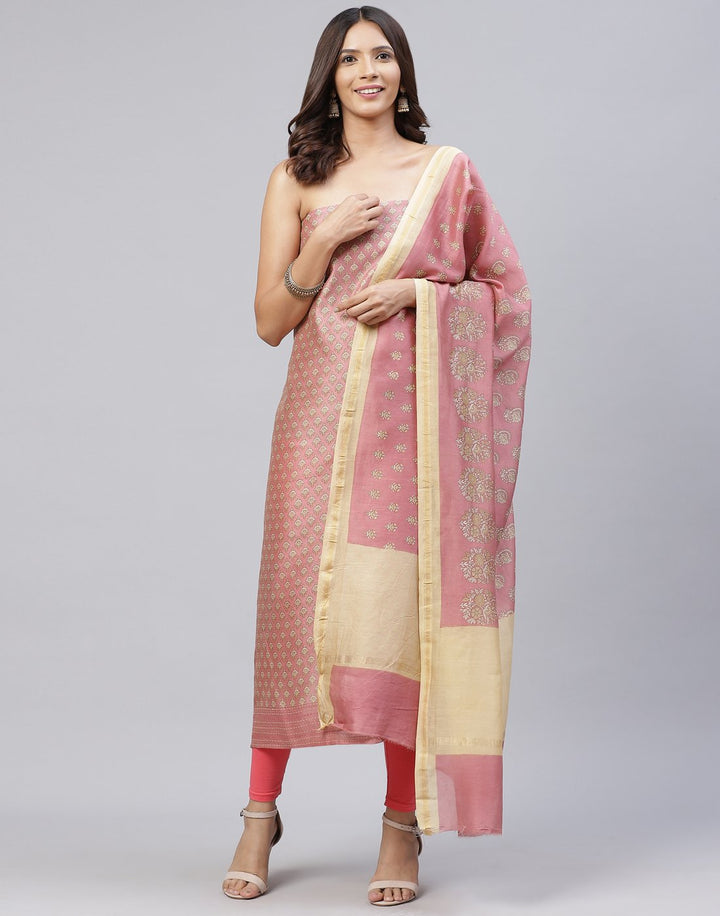 Fine Chanderi Printed Suit Piece