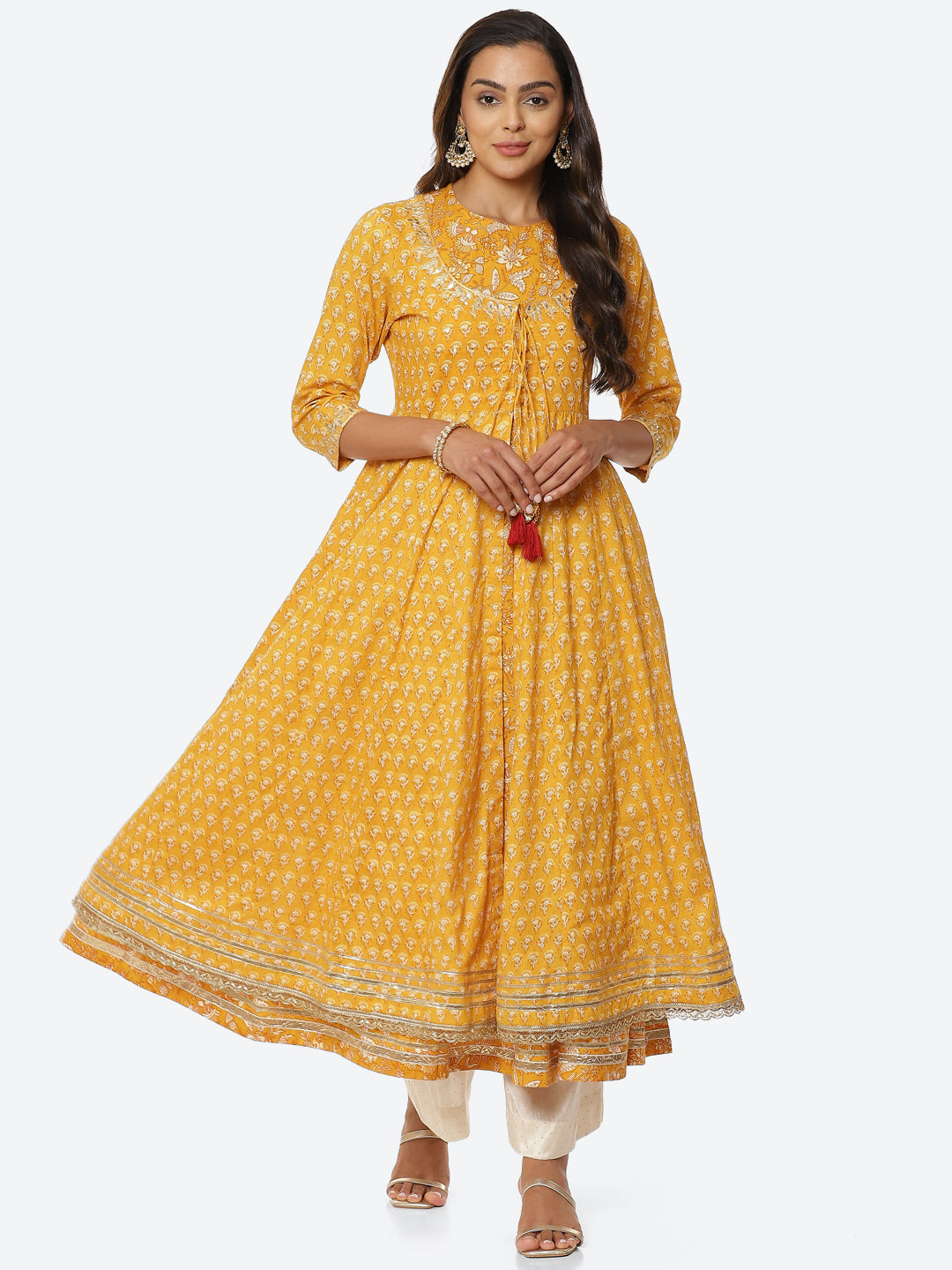 Printed Cotton Double Layered Anarkali Kurta