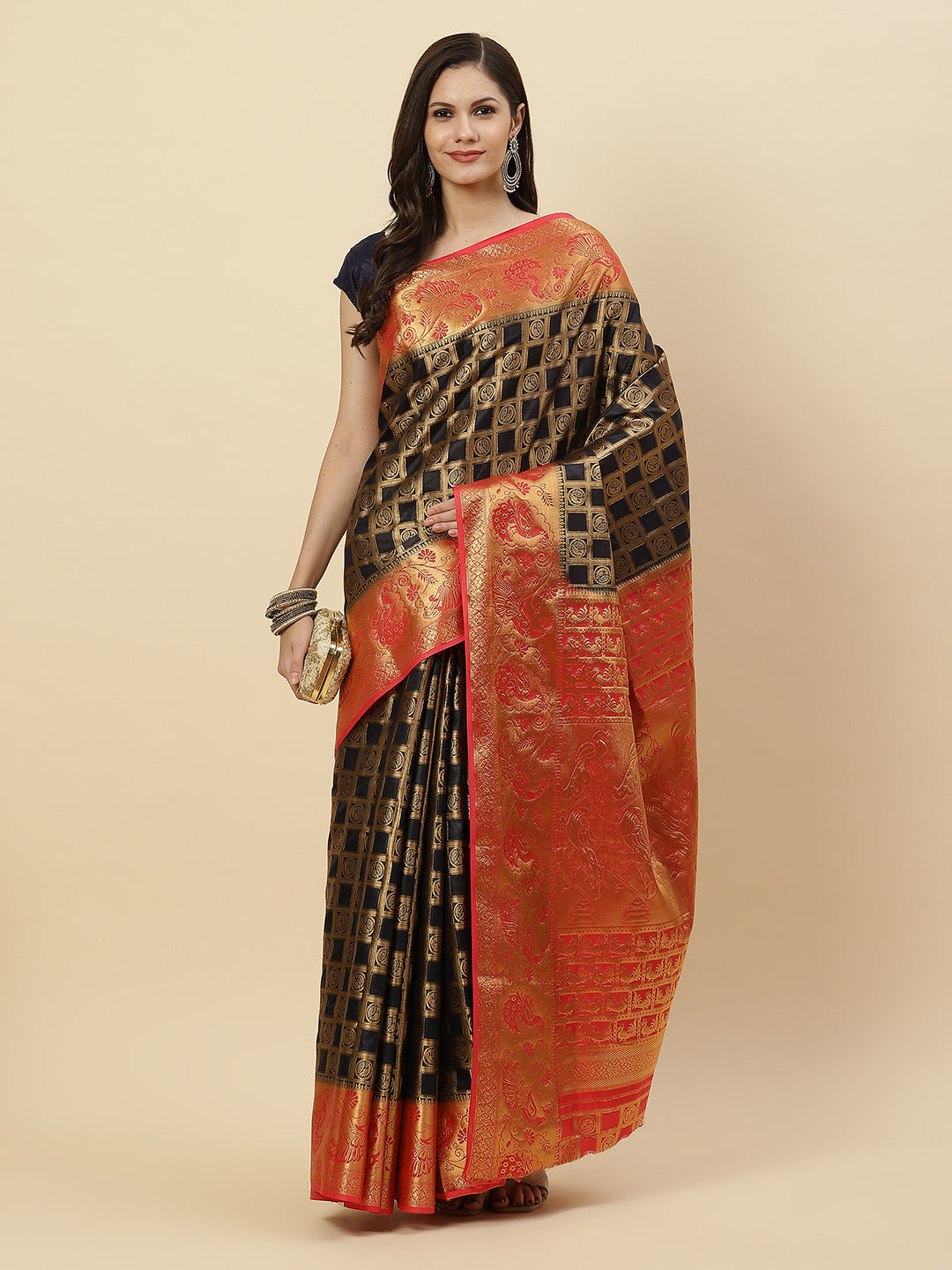 Zari Jaal Art Handloom Woven Saree