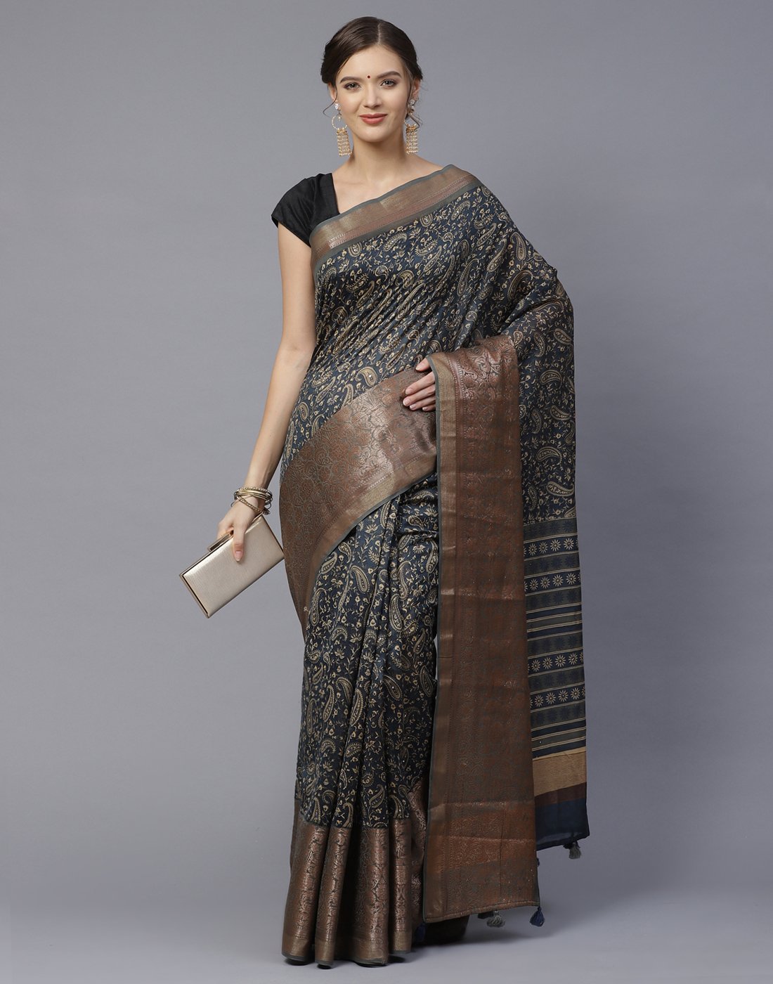 Cotton Printed Saree With Zari Border