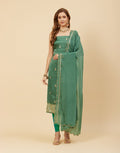 Embroidered Organza Suit Piece With Chinone Embroidered Dupatta