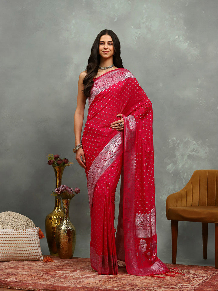 Zaari Jaal Crepe Saree