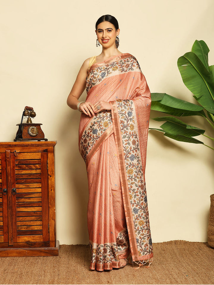 Printed Tussar Saree