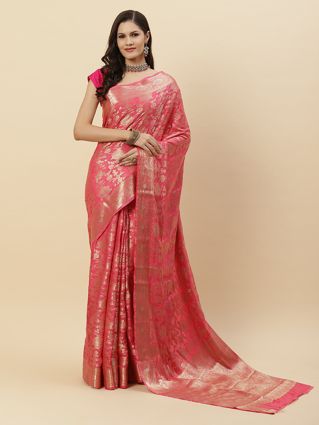Zari Jaal Art Handloom Woven Saree