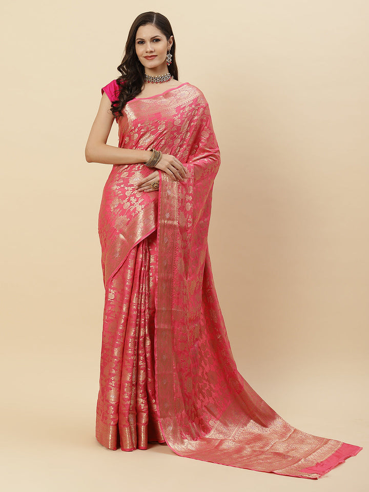 Zari Jaal Art Handloom Woven Saree