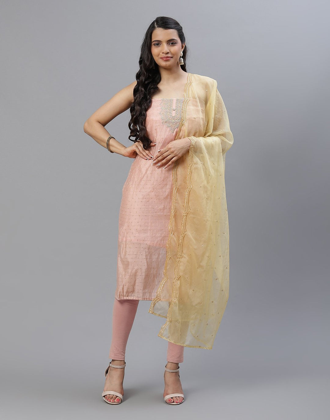 Chanderi Embroidered Suit piece