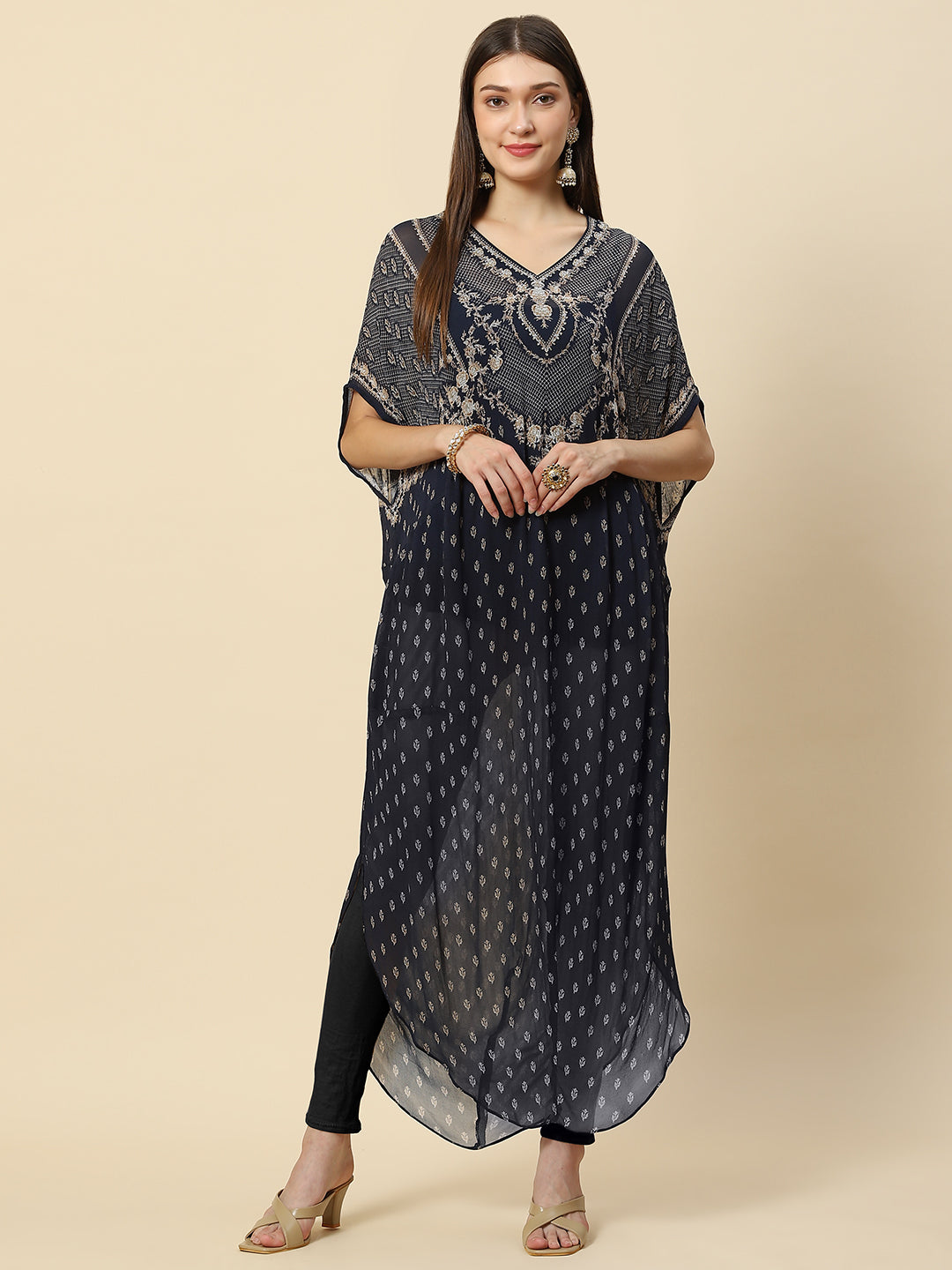 Digital Printed Georgette Kaftan Kurta