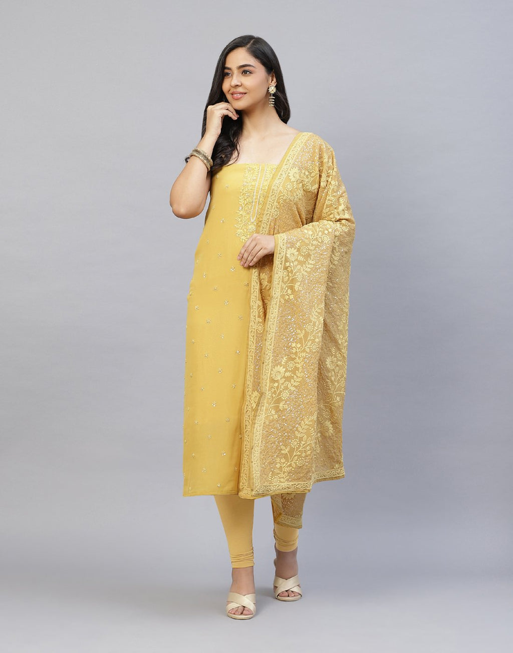 Embroidered Art Georgette Suit Piece