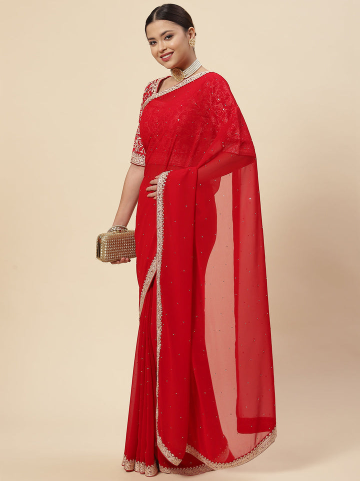 Embroidered Georgette Saree