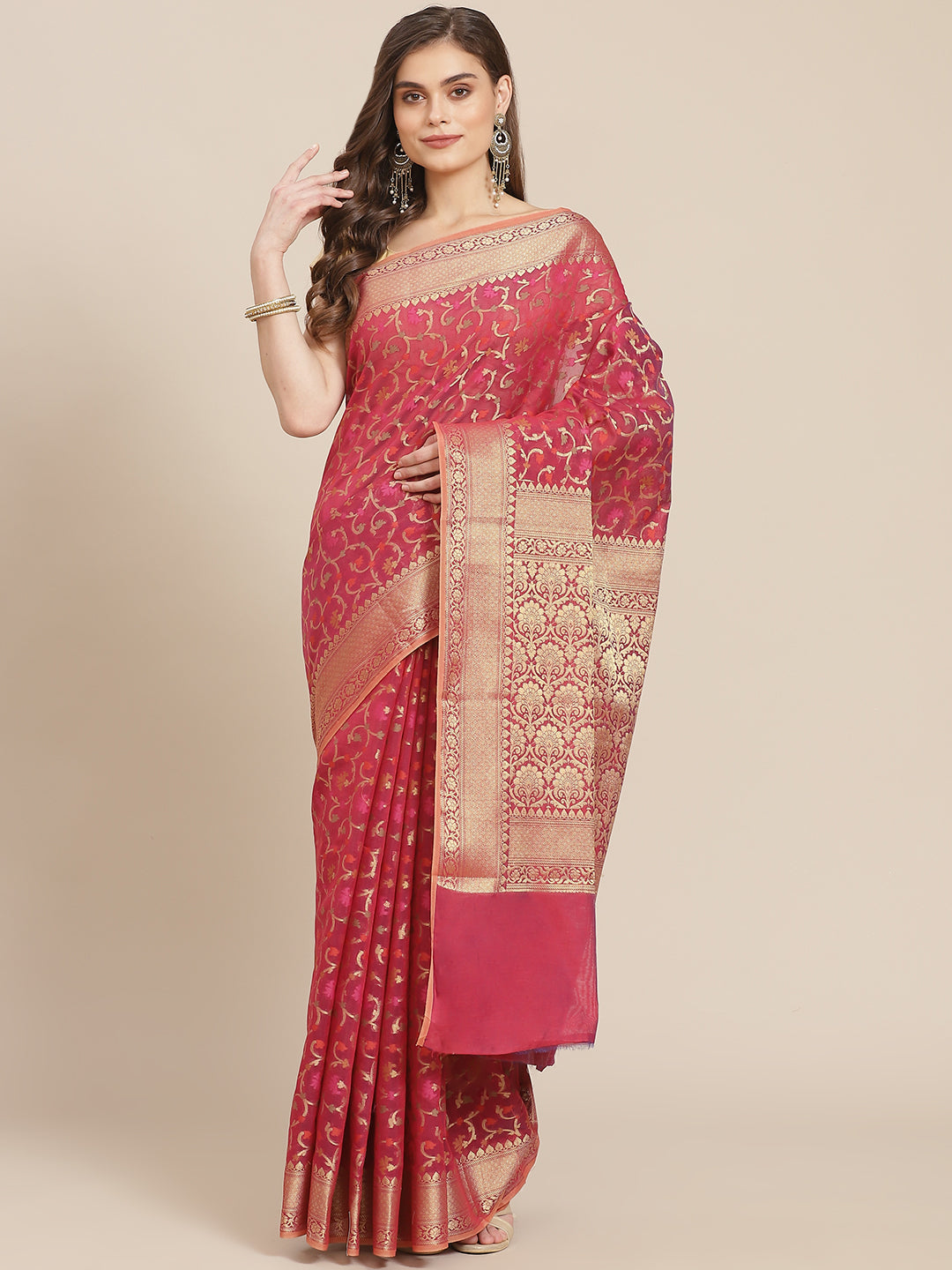 Cotton Saree with Zari Jaal