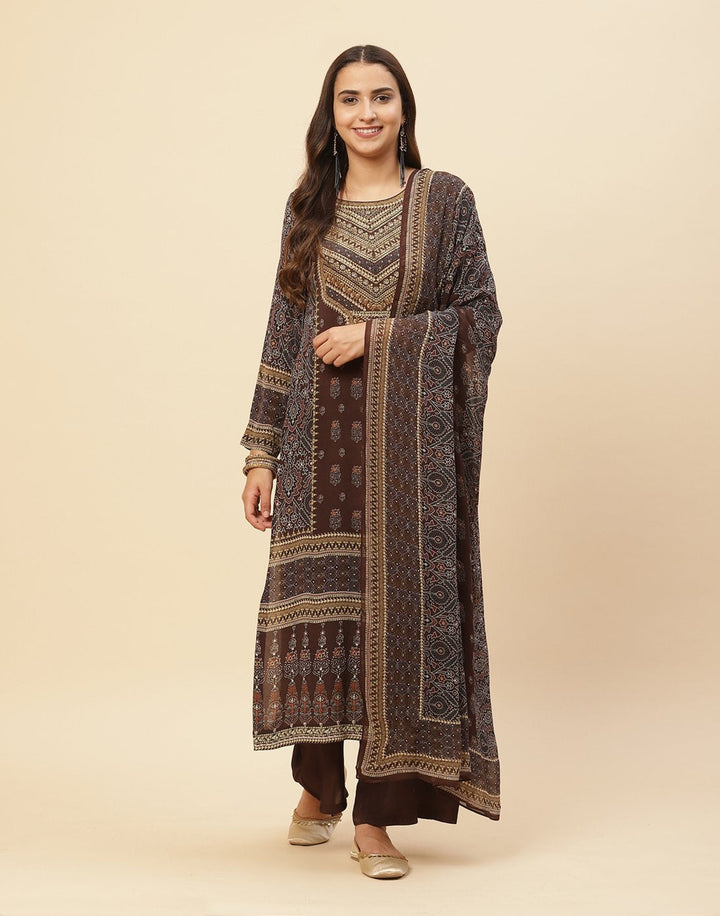 Digital Printed Crepe Salwar Kameez Stitched Suit With Georgette Dupatta