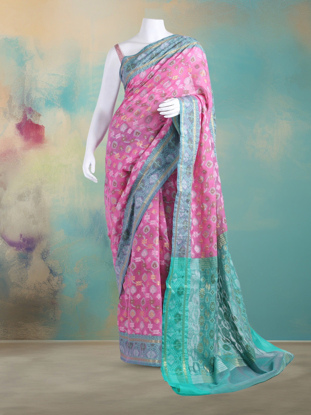 Resham Woven Design Cotton Saree