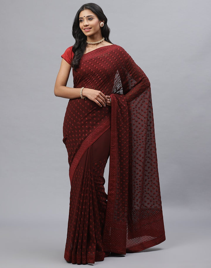 Art Georgette Embroidery Saree