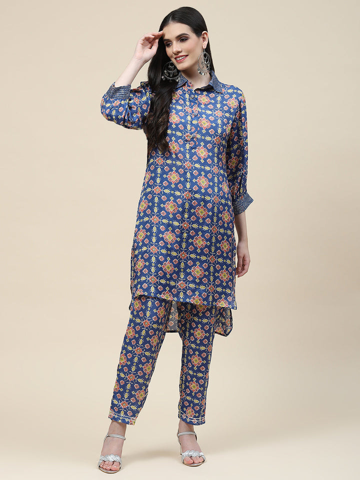 Printed Cotton Kurti With Pants