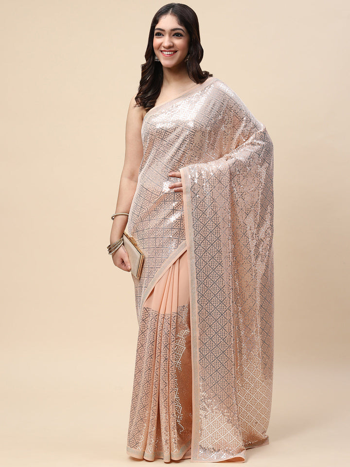 Sequin Embroidered Georgette Saree