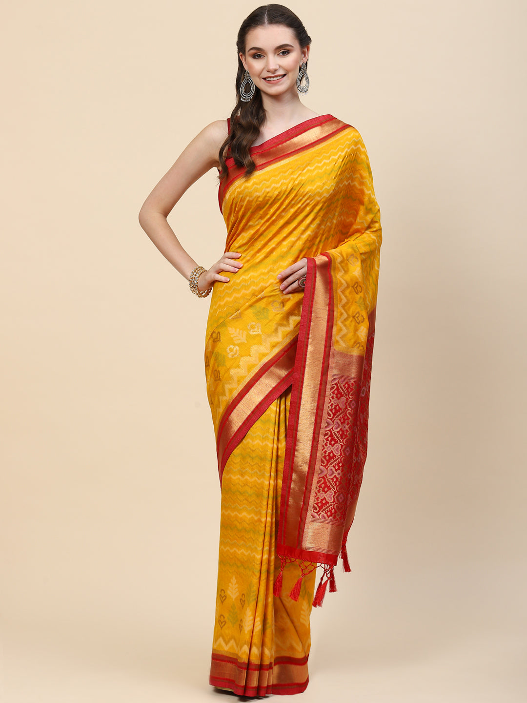 Zari Jaal Handloom Woven Saree