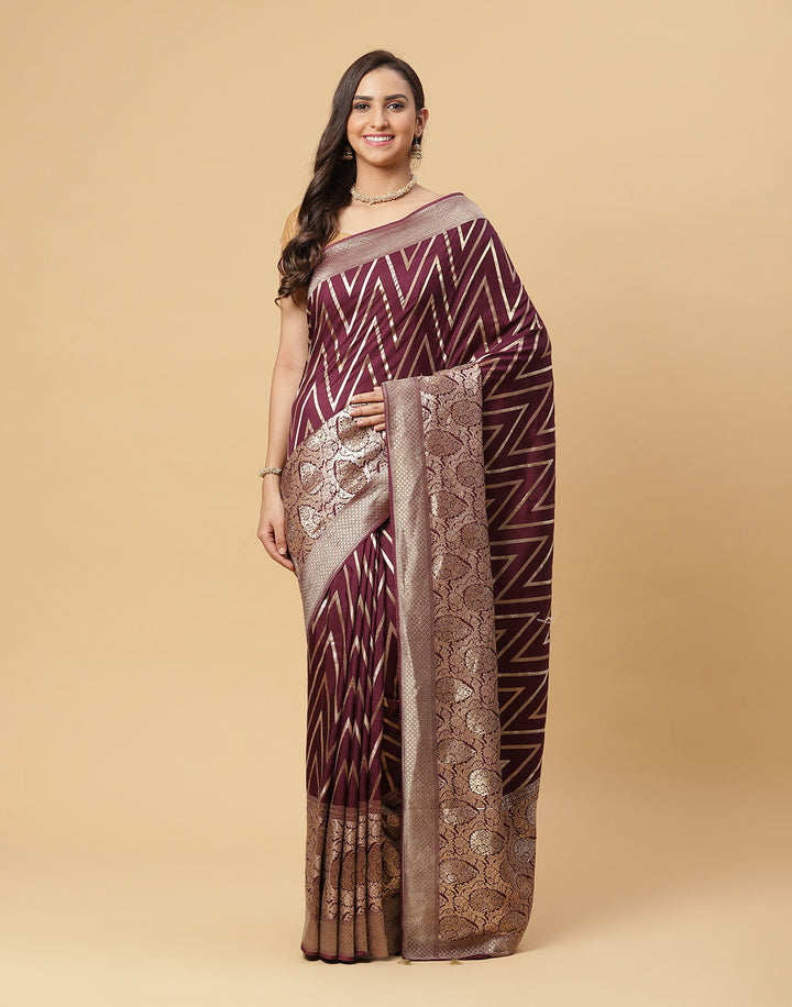 Zari Jaal Banarsi Plain Saree