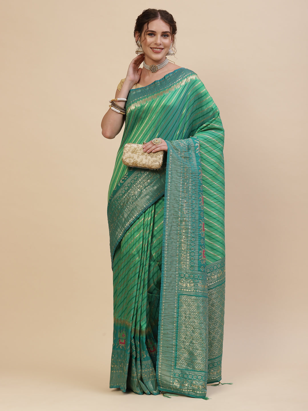 Stone Work Banarasi Woven Saree