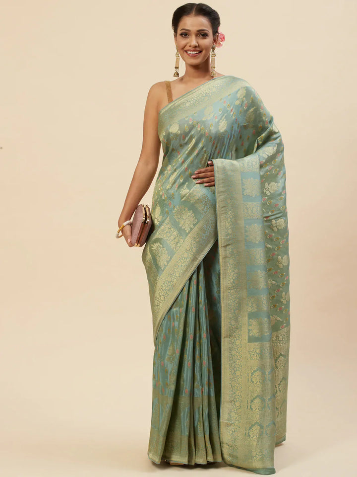 Zari Booti Organza Woven Saree