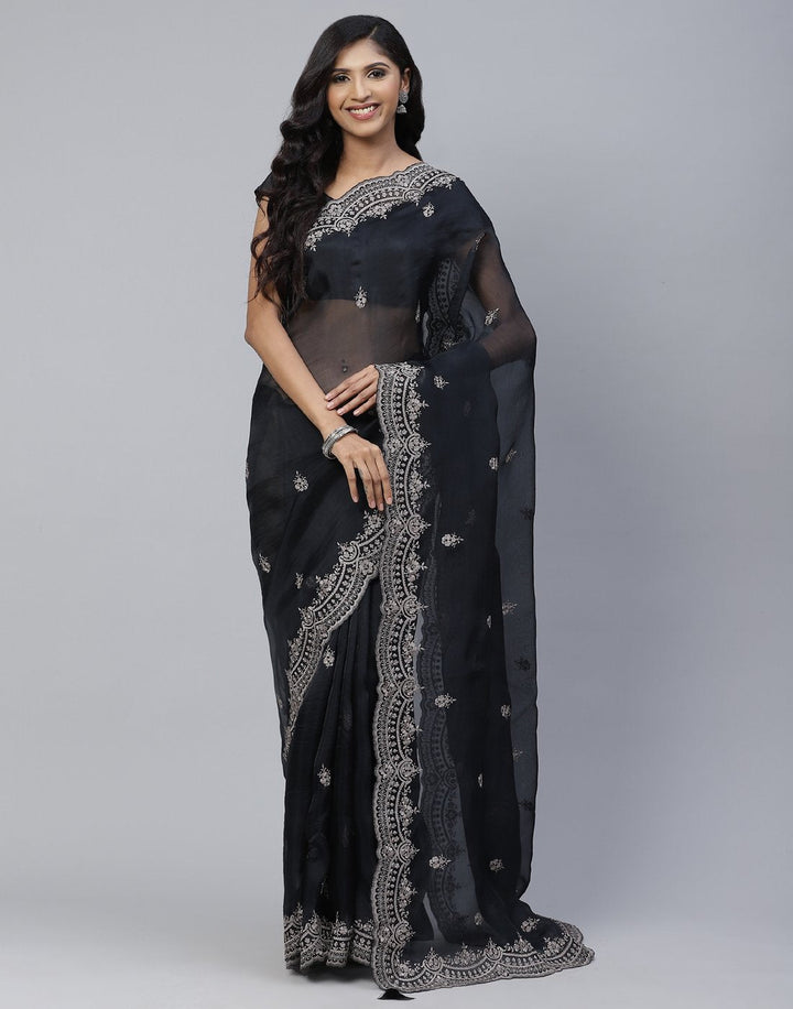Organza Embroidery  Saree