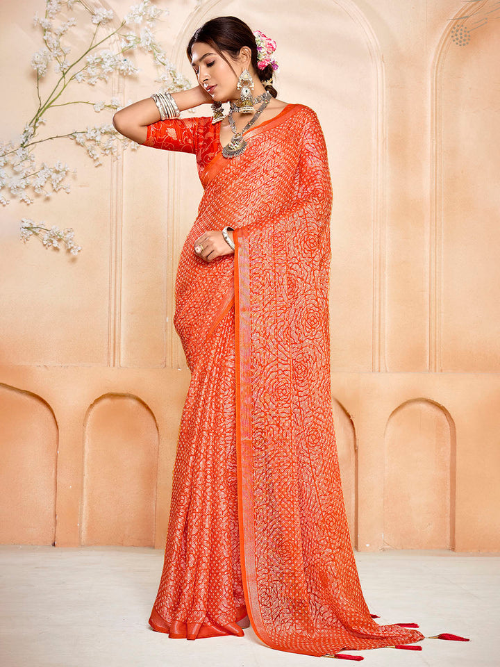 Digital Printed Chiffon Saree