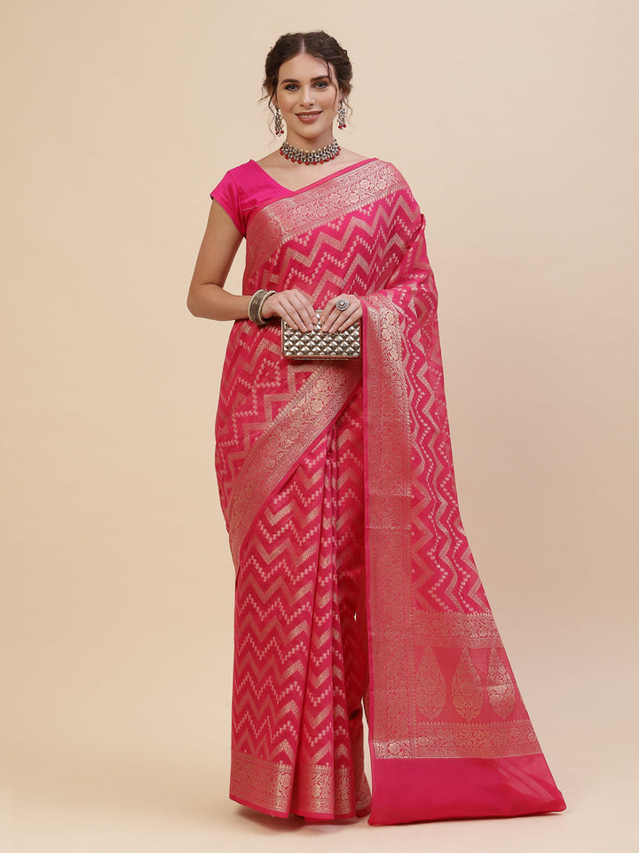 Zari Jaal Cotton Woven Saree