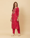 Embroidered Chanderi Kurti With Pant
