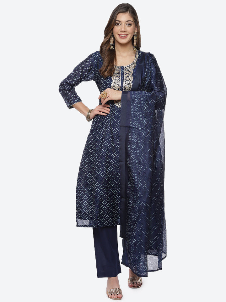 Printed Cotton Stitched Salwar Kameez With Printed Cotton Dupatta